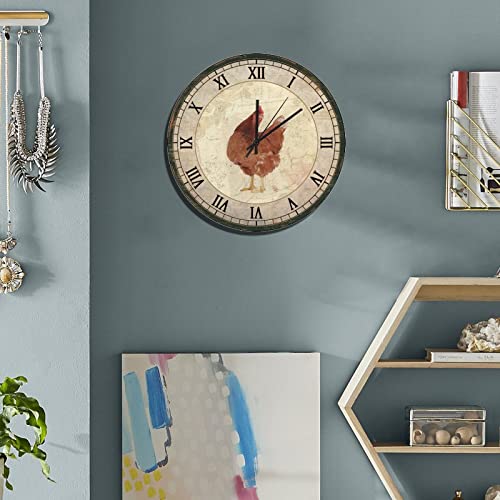 UFunhome-15-Inch-Retro-Wall-Clock-Round-Silent-Non-Ticking-Battery-Operated-Clock-Wood-for-LoftLiving-RoomClassroom-Decoration-Country-Rooster UFunhome 15 Inch Retro Wall Clock Round Silent Non Ticking Battery Operated Clock Wood for LoftLiving RoomClassroom Decoration Country Rooster