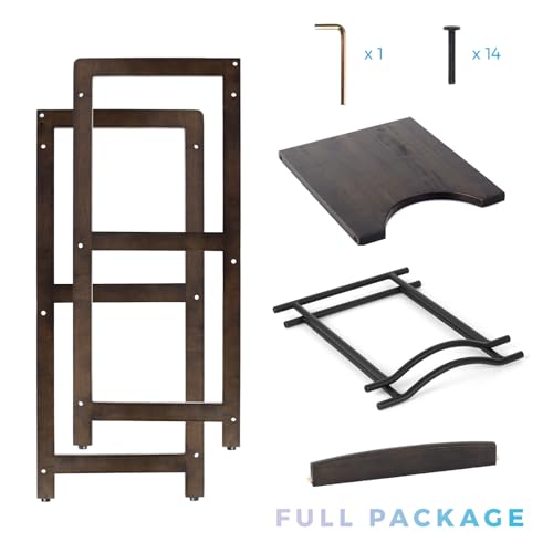 5 Gallon Water Jug Holder With Top Shelves, Natural Solid Wood Water Dispenser Stand 31"H, 3-Tiers Jug Stand, Water Cooler Jug Rack, 5 Gallon Water Bottle Holder With 2 Slot & Top Shelf (Walnut Color) by LASIDO - Used condition - Image 9