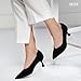 IDIFU Black Heels Closed Toe Pumps Kitten Heels Low Pointed Toe Heels Office Formal Work Prom Party Dress Shoes for Women Comfortable Dressy Trendy Cute Sexy Fashion Pumps Shoes(Black Nubuck, 5.5)