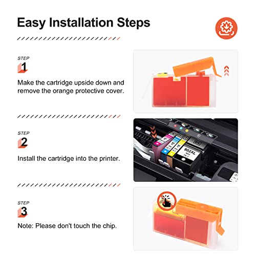 V4Ink 902Xl 902 Xl Compatible Ink Cartridge Replacement For Hp 902 902Xl Compatible With Officejet 6950 6951 6954 6956 6958 6960 Officejet Pro 6960 6968 6970 6971 6974 6975 6976(4 Pack) #TOP4