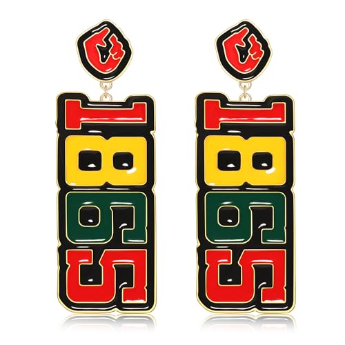 African Earrings for Women Beaded Africa Map Earrings Ethnic Juneteenth Heart Drop Dangle Earrings Ethnic Earrings African Jewelry Gifts (Color 4)