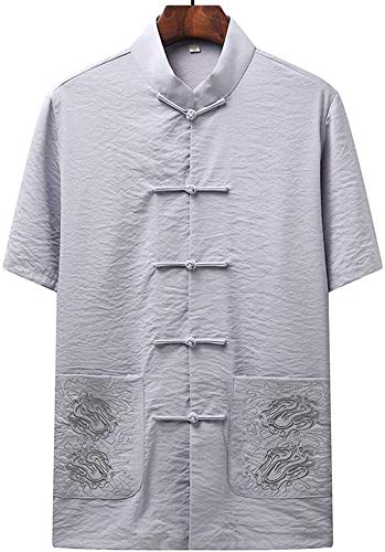 TaiChi Uniform,Tai Chi Clothing, Men Martial Art Jacket, Chinese Traditional Clothing China Ancient Costume Tangzhuang Kung Fu Long Sleeve Tai Chi Shirt Outfit Uniform(B_XXX-Large)