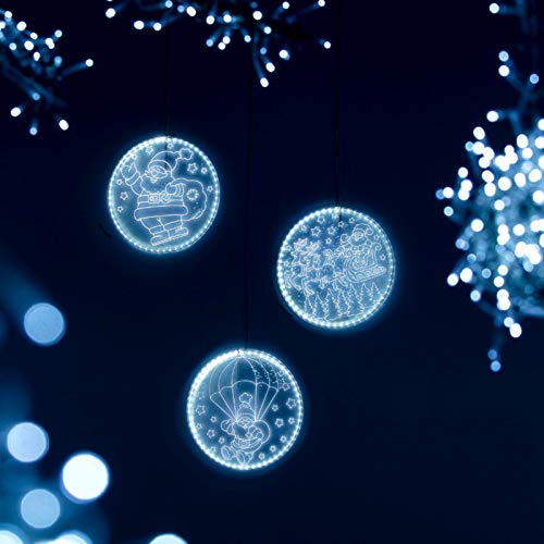 Disque dessin lumineux Père Noël lumière LED décoration de Noël pour extérieur Cover