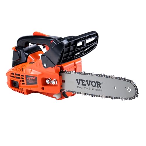 VEVOR 25.4 CC 2-Cycle Top Handle Gas Powered Chainsaw 12 Inch Petrol Handheld Cordless Chain Saw for Tree Wood Cutting