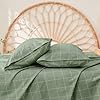 JELLYMONI 100% Cotton Bed Sheets Set – Green Plaid, Queen Size, Soft Bedding with Deep Pocket Fitted Sheet, Flat Sheet & Pillowcases #1