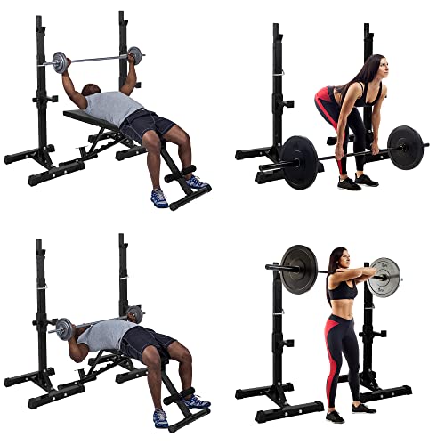 Zeny Adjustable Squat Rack Stand, Barbell Rack For Bench Press, Weight Lifting Rack For Home Gym Strength Training, Max Load 550Lb #TOP4