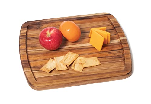 Lipper International Teak Wood Edge Grain Serving Platter, Small, 12" X 10" X 3/4" #TOP1