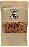 Fleisch mit dem Rub einreiben. Für ein optimales Ergebnis über Nacht im Kühlschrank ziehen lassen, kein Öl verwenden!
