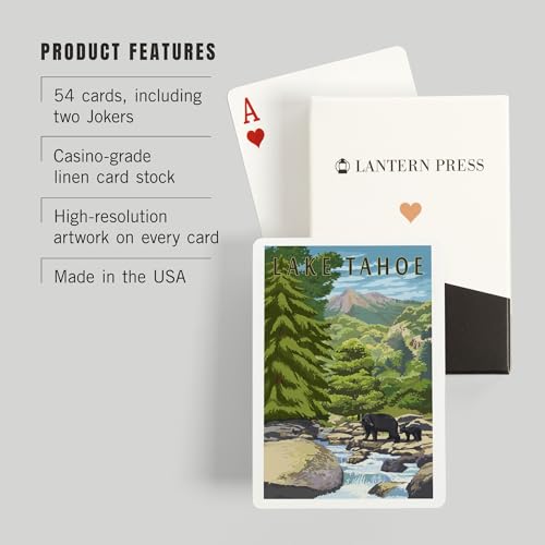 Lantern Press Lake Tahoe, naipes póker 52 cartas miniatura 3
