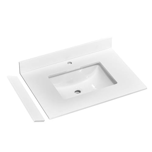 30" x 22" Vanity Top, Quartz Vanity Sink Top in