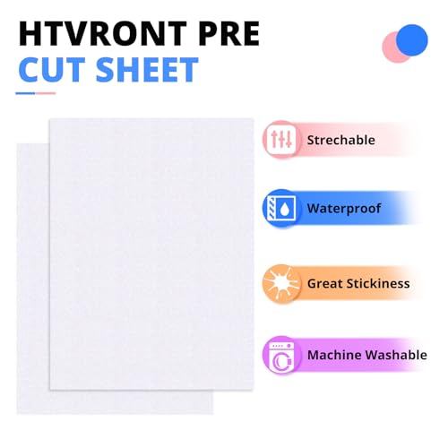 HTVRONT Pacote de vinil de transferência de calor com glitter branco arco-íris: pacote com 13 unidad