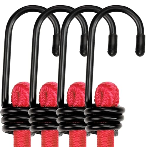 WORKPRO 24 Inch Bungee Cord with Hooks, 4 Pack...