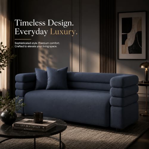 Image of Modern Designer Furniture Collection | Premium Upholstered Lounge Seating with Sculptural Contemporary Design | High-Density Foam Cushions & Solid Wood Frame | Minimalist Home & Living (Dark Grey)