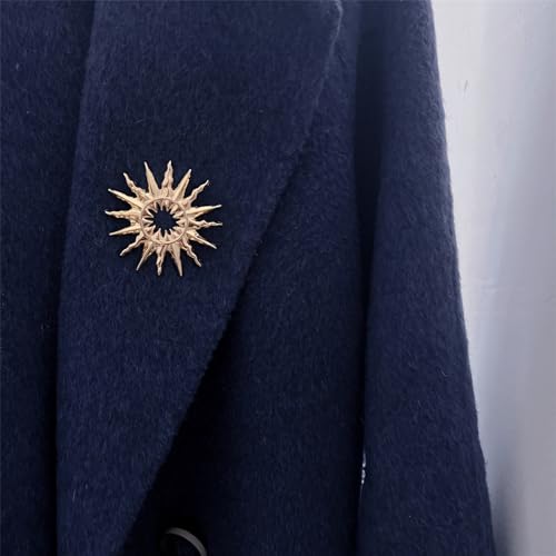 Sun Brooch Pin for Women Girls Fashion Gold-Tone Celestial Brooches Lapel Pins Dainty Suit Hat Dress Accessories Birthday Holiday Jewelry Gift