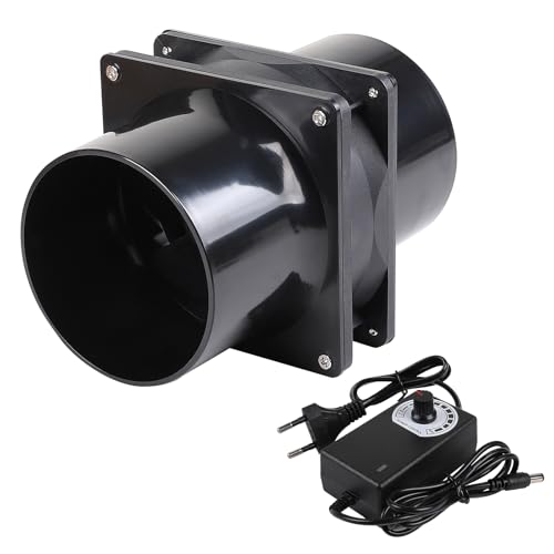CPROSP Extractor de Aire 100mm con Regulador de Velocidad, Ventilador Extractor de Aire con 2 Conexiones, Ventilador de Conducto para Cocinas Baños Garaje Sótano