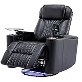UFINEGO Swivel Recliner Chair with USB Ports and Cup Holders, Electric Home Theater Seating with 360