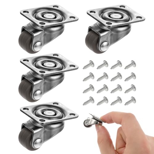 4 Stück 12MM Kleine Lenkrollen, 360 Grad Lenkrollen Set, Lenkrollen mit...