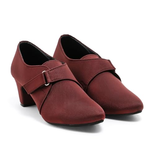 Image of Stylish Comfortable Block Pump Heels Perfect for Winter, Elegant Party Black and Brown Sandals for Womens & Girls