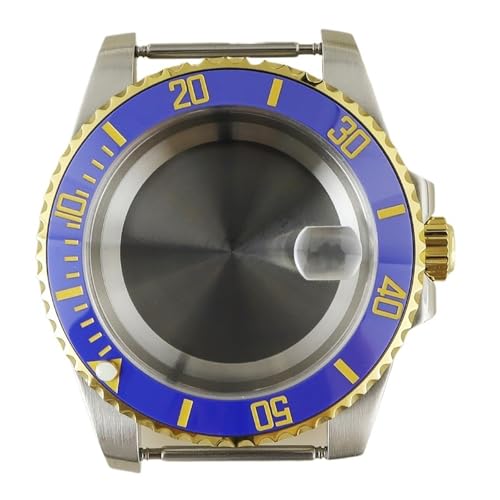 [���X] 40mm�����p���v�P�[�X �Z���~�b�N�x�[�� �T�t�@�C�A�K���X �h�� NH35 NH36 �~���^ 8215 PT5000 ���[�u�����g 28.5mm ���v�P�[�X(Solid Bottom Cover 5,Eta 2824 PT5000)