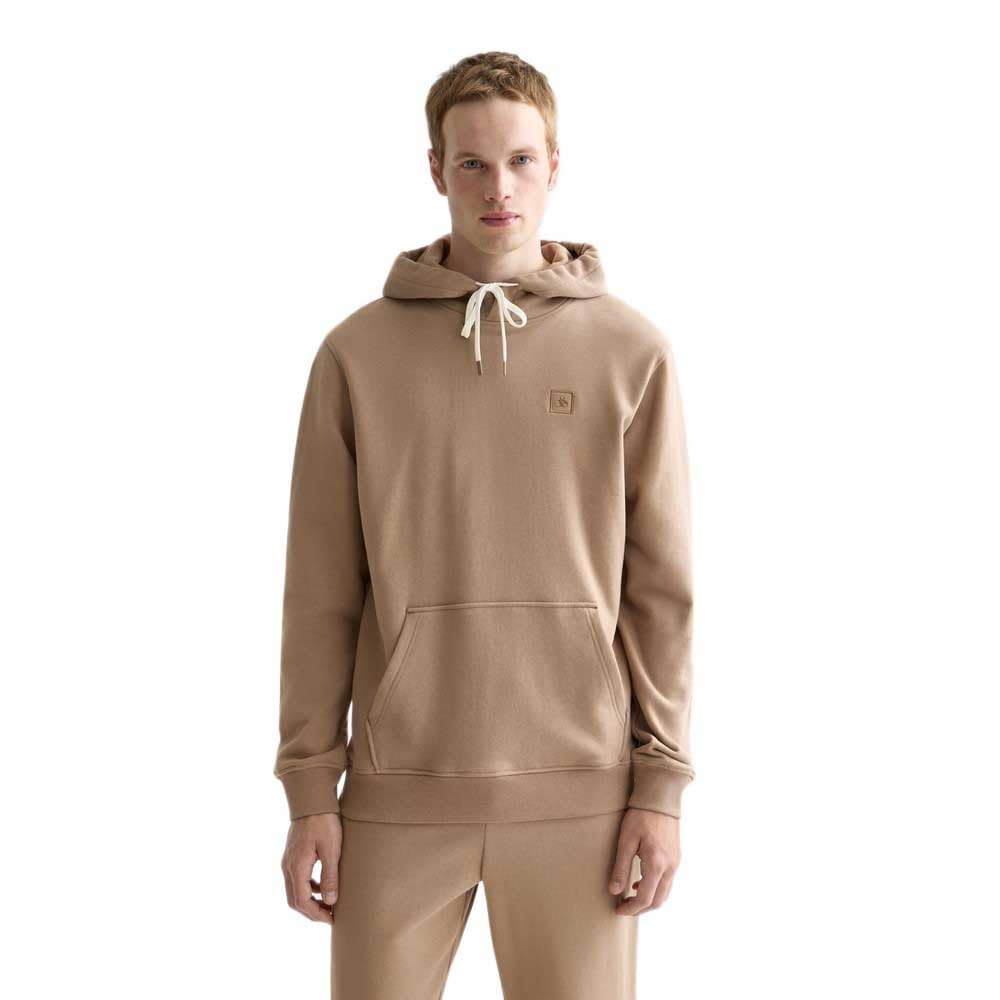 Scotch & Soda Men's Essential Badge Logo Hooded Sweatshirt, Amphora 230, L