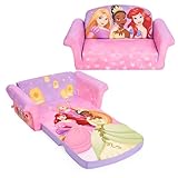 Marshmallow Furniture, Children's 2-in-1 Flip Open Foam Compressed Sofa, Disney Princesses