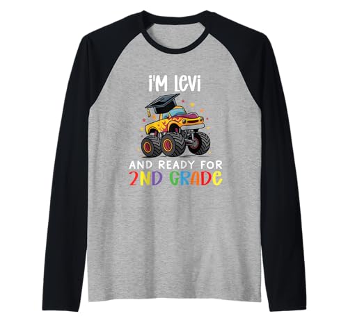 Levi Boy Ready For 2nd Grade First Day Back to School Raglan Baseball Tee