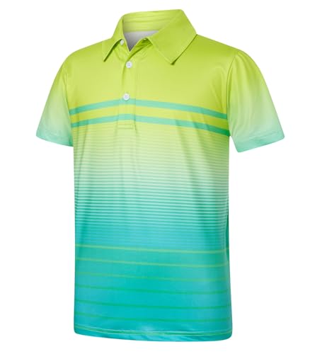 westwolf Boys Hawaiian Polo Shirt Golf Yellow Blue Stripes 7-8 Years - image 1
