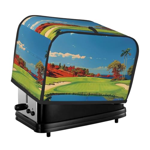 Copertura per tostapane a due fette con campo da golf 1 stampa per piccoli elettrodomestici da cucina protezione per impronte digitali