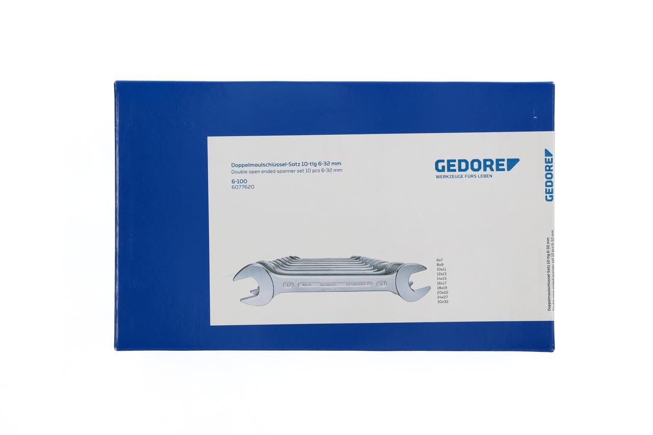 GEDORE 6078350 Double Open Ended Spanner Set 10 pcs 6-32 mm