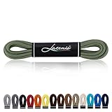 Lacenio SCHNÜRSENKEL rund gewachst Laces für Anzugschuhe Lederschuhe Ersatz Schuhbänder - sehr reißfest - 3 mm breit Farbe Olive Länge 110 cm