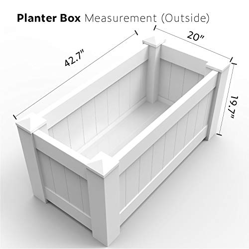 Ecoopts 43"X20"X20" Raised Garden Bed Vinyl Planter Box For Vegetables Flowers Herbs Succulents Outdoor Indoor, 1 Pack #TOP2