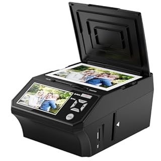 Film and Photo Scanner with 5" LCD Screen, Convert Color & B&W Negatives & Slides 35mm/110 Film, Photo, Business Card to 22MP Digital Photos, 8GB SD Card Included
