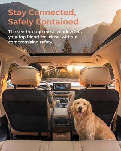 Cxprctpu Dog Car Barrier, 600D Oxford Pet Divider with Storage Pockets - 1