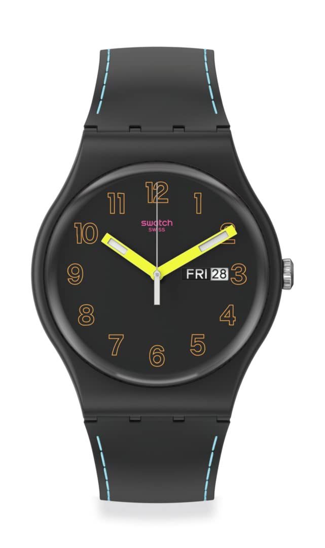 SwatchGent BIOSOURCED Dark Glow Quartz Watch, Black