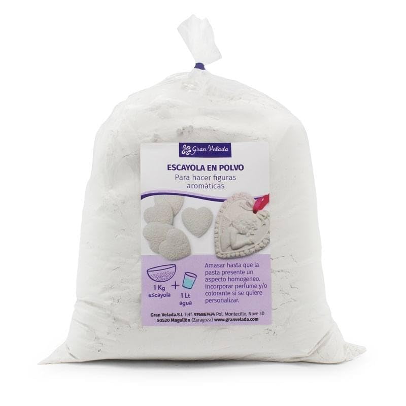 Gran Velada - Plâtre en poudre pour figurines parfumées 1 kg | Idéal pour travaux manuels | Haute absorption des essences | Pour céramique parfumée et...