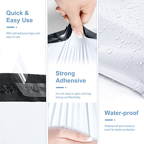 Image of Metronic Poly Mailers 14.5x19 200 Pcs | Large Shipping Bags for Clothing | Strong Adhensive Mailing Bags for Small Business, Shipping Envelopes Bags, Tear-resistant Package Bags White