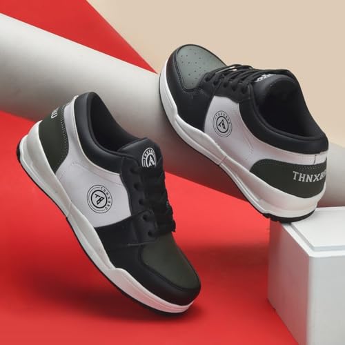 Image of Casual White Sneaker Shoe for Boys Lightweight Polyurethane Upper Lace-Up Shoes for Kid's & Boy's