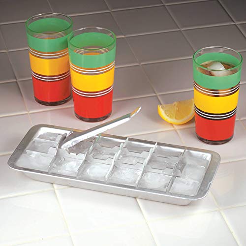 Bandejas vintage para cubitos de hielo de aluminio, set de 2 miniatura 2