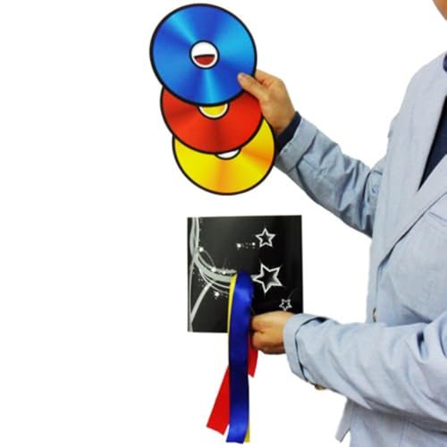JL Corp. Color Change Vanishing CD Magic Tricks (Include Ribbon) Disk Clip Stage Magic Props Mentalism Illusion Gimmick