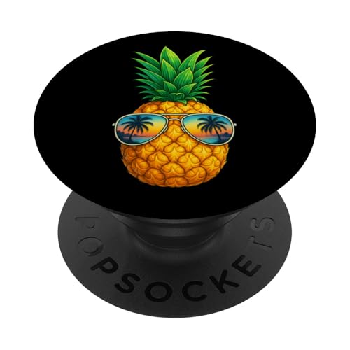 Piña con gafas de sol Hawaii Hombres Mujeres Niños PopSockets PopGrip Adhesivo