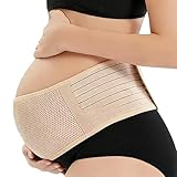 leeveel Belly Bands for Pregnant Women, Pregnancy Belly Band, Adjustable Maternity Belly Band, Relieve Lower Back Pelvic Abdomen Pain, Pregnancy Must Haves (Beige)
