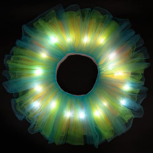 Simplicity Running Tutu Womens Led Light Tutu Skirt Dance Rave Tutu Skirt Dress Running Skirts,Rainbow Tutu #TOP2