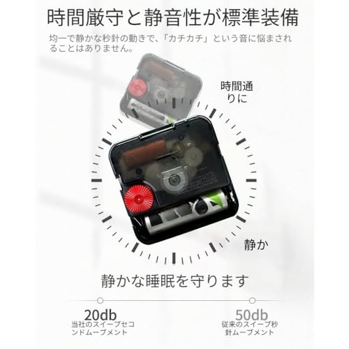 AOPIPI 掛け時計、時計、壁掛けタイプ、大型、金属製強化針、厚みのある頑丈な作り、静音設計、ミニマルデザイン、リビングやダイニングに最適、 (A,110*35CM) [4]