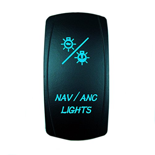 STVMotorsports Laser Blue Rocker Switch NAV/ANC Lights 20A 12V On/Off LED Lights