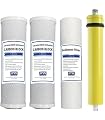 IPW Industries | Watts Replacement Water Filters for WP-4V, Reverse Osmosis System, 24 GPD Membrane 560014, Compatible Filter Set | Premier Systems 4SV, 5SV, pure tek, Zero Waste, WP-4V, WP-5