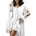Women's Long Batwing Sleeve Mini V-Neck Irregular Hem Casual Loose Chiffon Dress