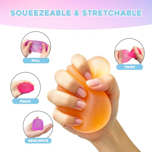 Stress Balls-Gumdrop Squishy Stress for Kids and Adults, Super Solid Squeeze Ball, Sensory for Stress Relief, Birthday, Easter Basket Stuffers and Party Favors(Orange) by AuraGlaze - Used condition - Image 6