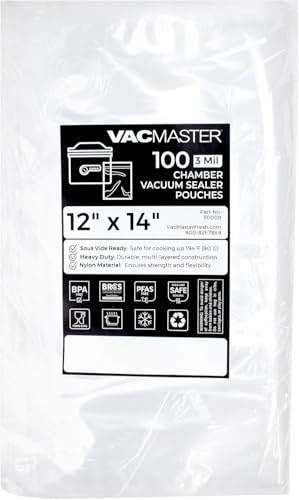 VacMaster 12×14 3 mil Chamber Vacuum Bags 100 Pack BPA-Free