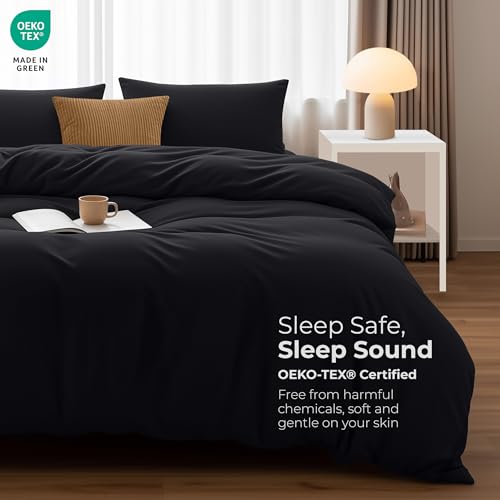 Utopia Bedding King Size Duvet Cover - Soft Microfibre Polyester Bedding Quilt Cover Set with Pillow cases - (Black) - Image 2