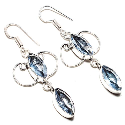 Boucle d'oreille quartz tanzanite pendants d'oreilles en argent sterling 925